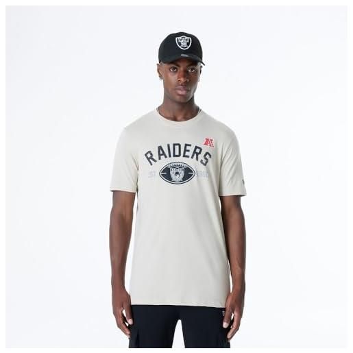 Oakland raiders new era cap nfl regular t-shirt distressed screenprint team graphic stone unisex