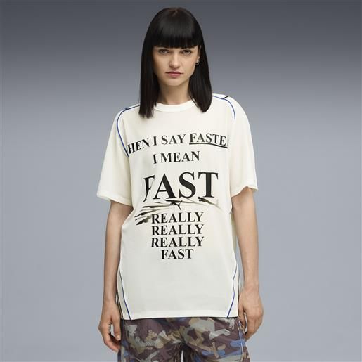 PUMA top in mesh nine to five unisex, abbigliamento, bianco, s