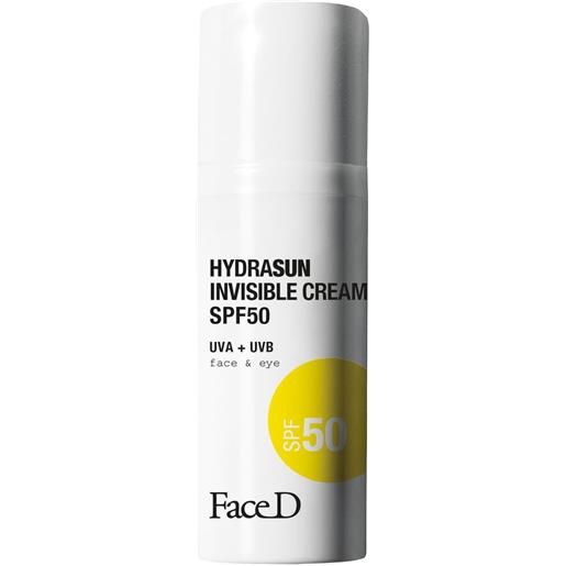 FaceD hydrasun invisible cream spf50 50ml - solare viso alta prot. 