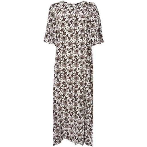 Weekend Max Mara abito midi a fiori a maniche corte - marrone