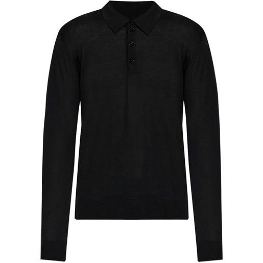 Giorgio Armani polo a maniche lunghe - blu