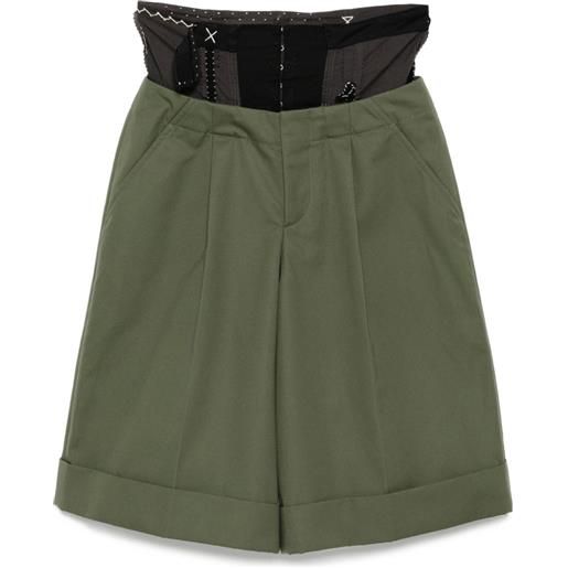 Kolor shorts a doppio strato - verde