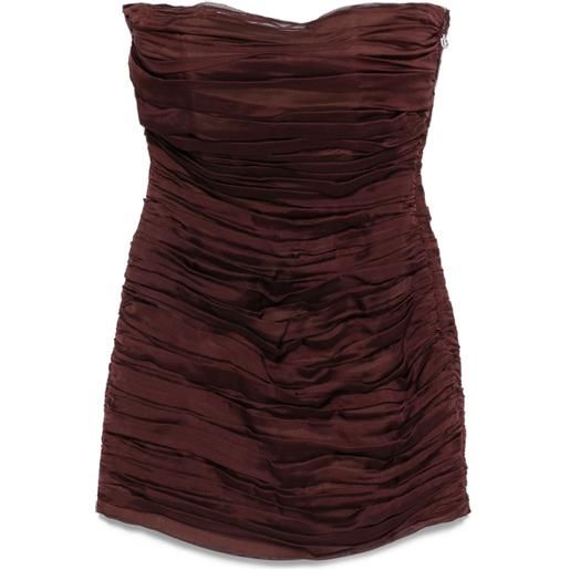 Raquel Diniz abito corto new ambra plissettato senza spalline - rosso