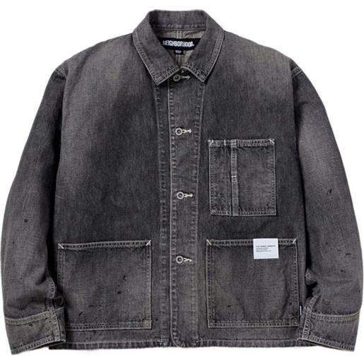Neighborhood giacca denim con tasche - grigio