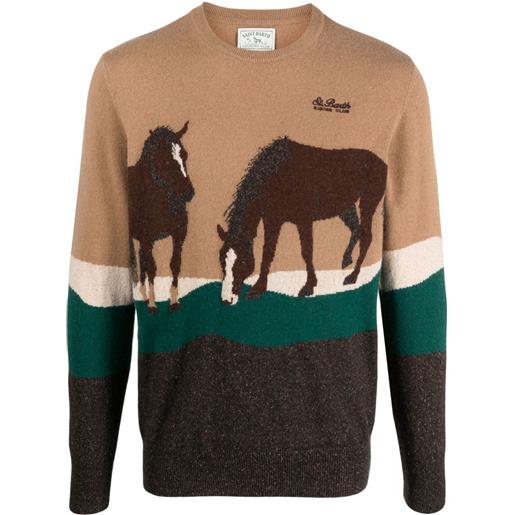 MC2 Saint Barth maglione girocollo donegal riding - marrone