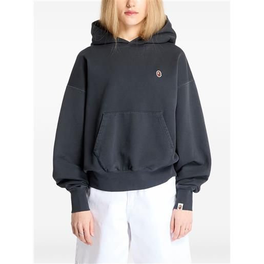 A BATHING APE® felpa pigment dyed one point con cappuccio - nero