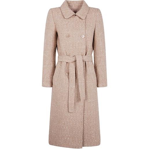 TWINSET cappotto con paillettes - marrone