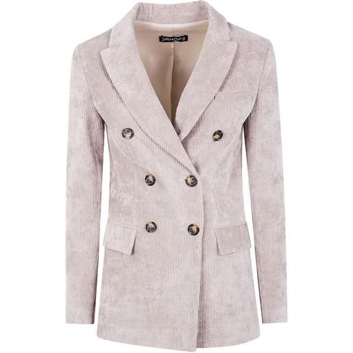 DRHOPE blazer doppiopetto a coste - toni neutri