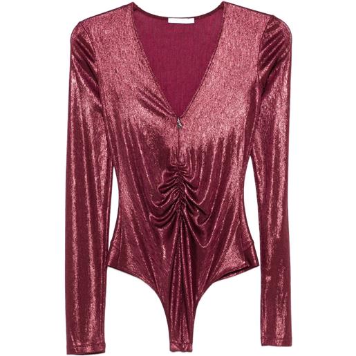 Patrizia Pepe body a maniche lunghe con scollo a v - viola