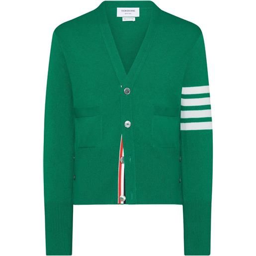 Thom Browne cardigan a righe con scollo a v - verde