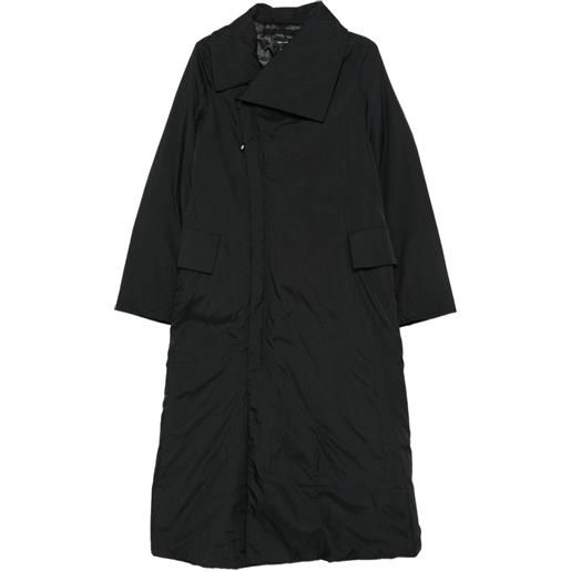 Y-3 impermeabile con colletto asimmetrico - nero