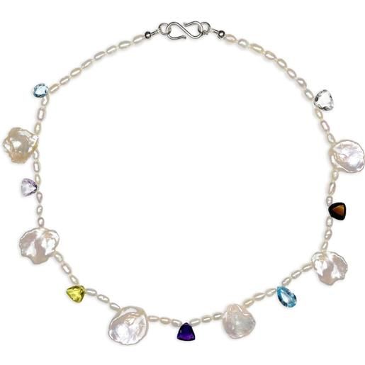 Margaux Studios collana cornflake girl con perle barocche - argento