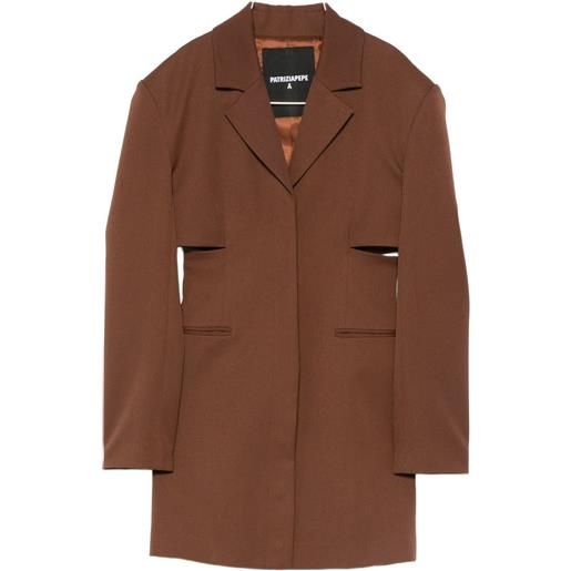 Patrizia Pepe abito corto stile blazer con dettaglio cut-out - marrone