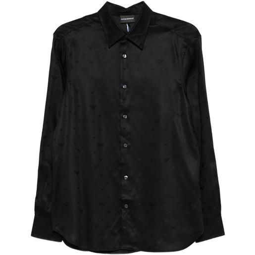 Emporio Armani camicia goffrata - nero