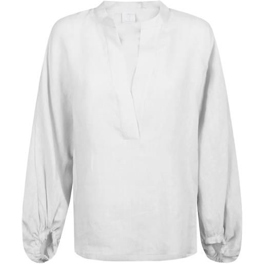 Eleventy top con scollo a v - bianco