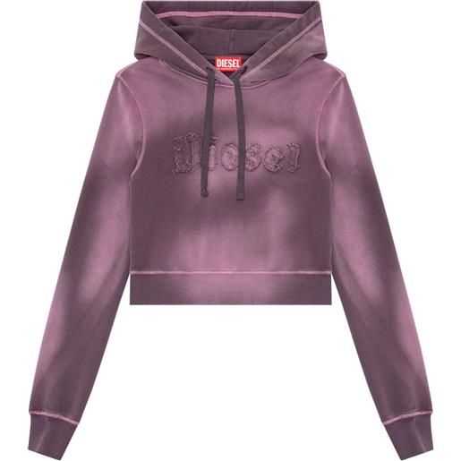 Diesel felpa f-slimmy con ricamo - rosa