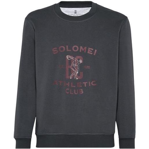 Brunello Cucinelli felpa solomei athletic-club con stampa - grigio