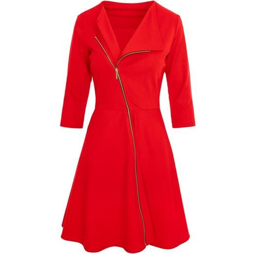 ROSERRY abito corto chelsea con zip - rosso