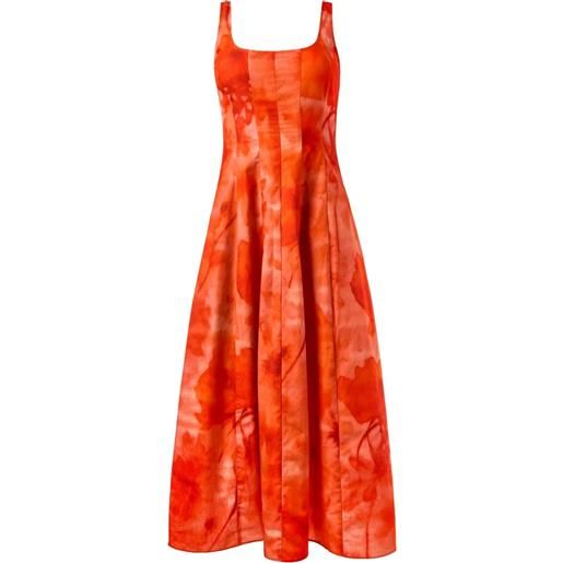 Alejandra Alonso Rojas abito midi con stampa - rosso