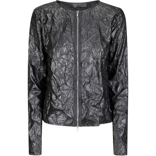 Maria Calderara cardigan con zip - nero