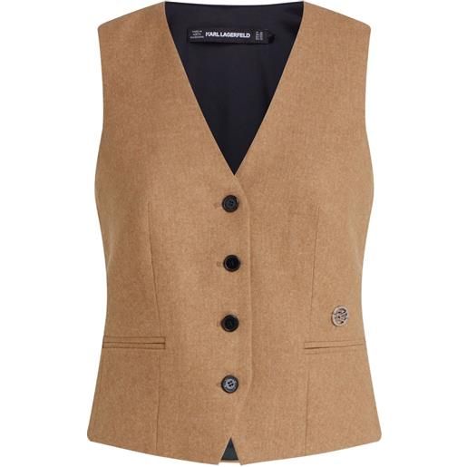 Karl Lagerfeld gilet con bottoni - marrone