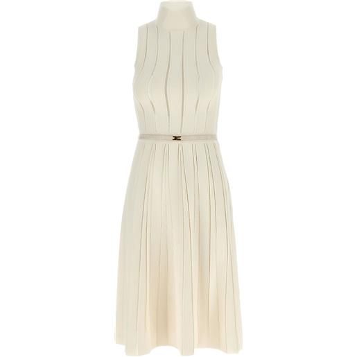 Elisabetta Franchi abito plissettato - toni neutri