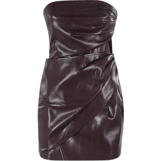 THE ANDAMANE abito corto drappeggiato - marrone