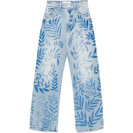 MOTHER jeans the lasso sneak con stampa - blu