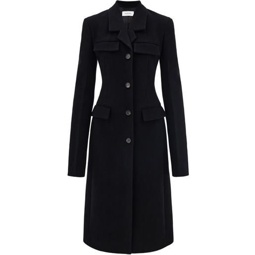 Ferragamo cappotto monopetto con tasche - nero