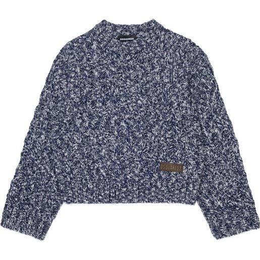 DSQUARED2 KIDS maglione con lavorazione intrecciata - blu