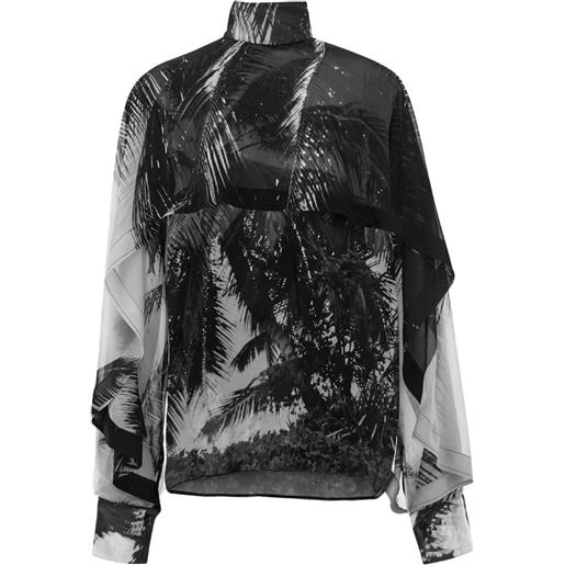 Ferragamo camicia con stampa - grigio