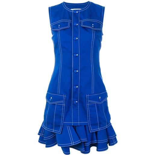 Givenchy abito con balze sul fondo - blu