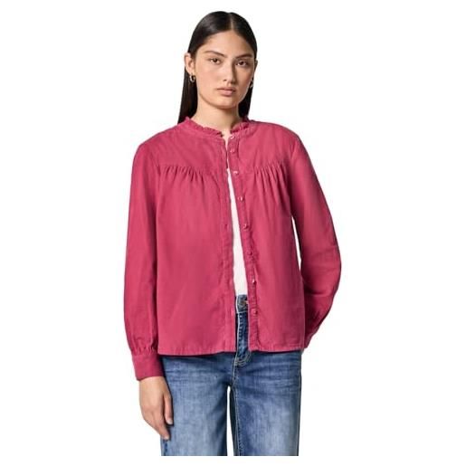 Street One Studio 3412203 camicetta in velluto a coste con dettagli increspati, dark candy pink, 44 donna