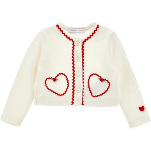 Monnalisa cardigan cuori e bottoni