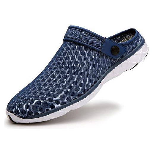 Eagsouni donna zoccoli spiaggia giardino pantofole scarpe da mare estate ciabatte sandali scarpette unisex clogs sabot, e rosa bianca, 43 eu