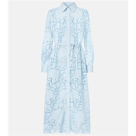 Erdem abito chemisier in cotone con taglio laser