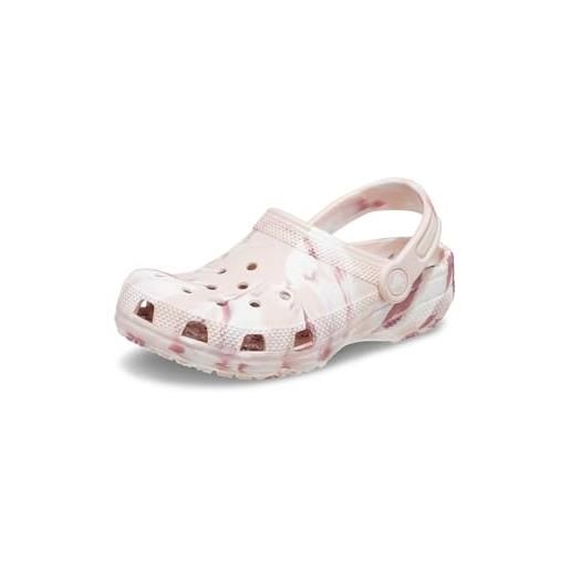 Crocs classic marbled tie dye clog, zoccoli unisex-bambini e ragazzi, quarzo multi, 16/17 eu