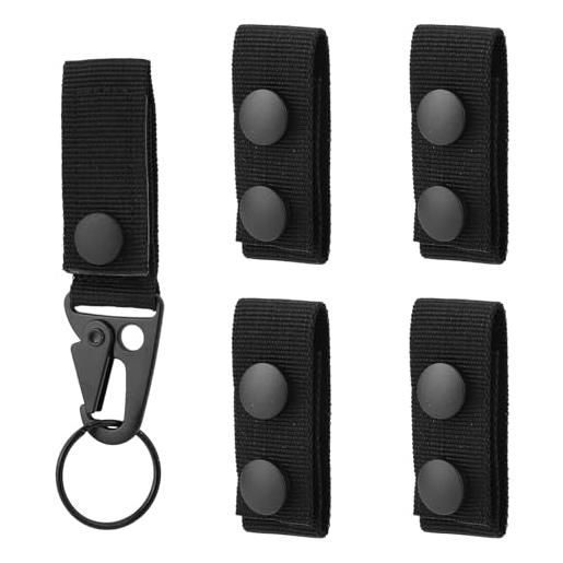 BOXOB 4pz fermacinture per cintura di servizio, nylon doppi bottoni automatici in porta cintura con 1 gancio ideale per appendere chiavi walkie-talkie agenti di polizia accessori attrezzature