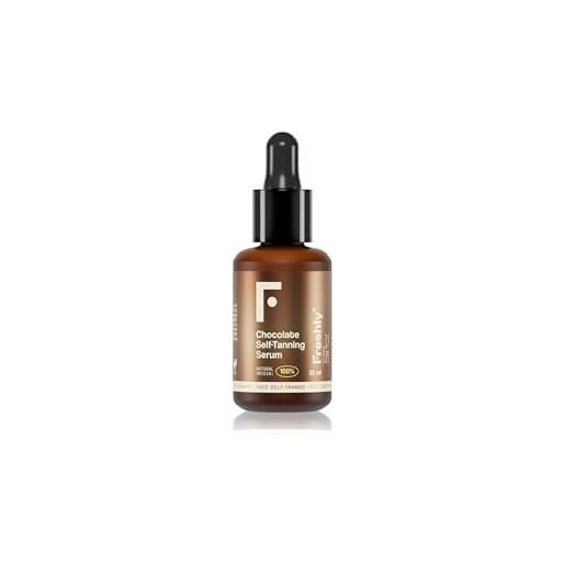 Freshly cosmetics - siero autoabbronzante naturale per il viso in crema al cioccolato, 30 ml