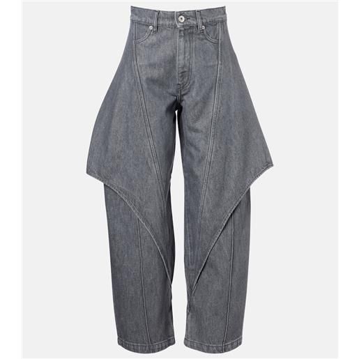 JW Anderson jeans cropped a gamba larga e vita media