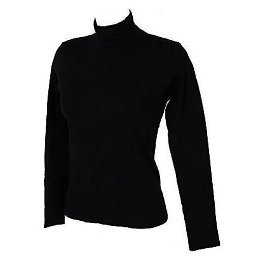 RAGNO lupetto mezzo collo donna maglia manica lunga caldo cotone articolo 07452k, 020 nero, s