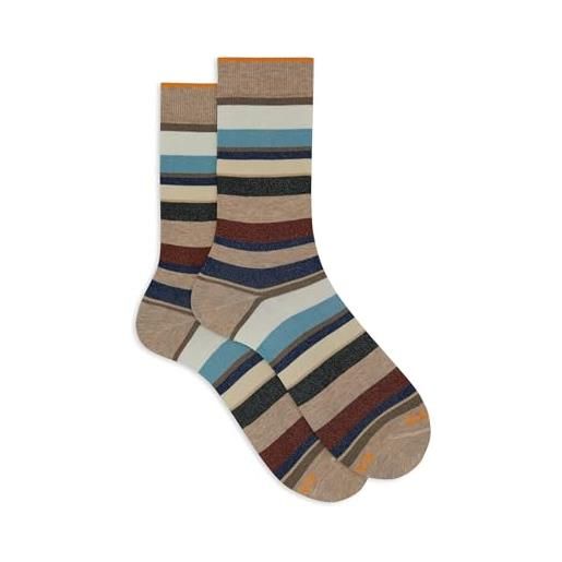 Gallo calze corte uomo cotone righe multicolor beige