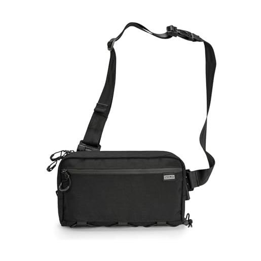 TACTICAL_GEEK tactical geek cache l4 edc sling bag, borsa a tracolla leggera, borsa da viaggio di alta capacità da 2.9l, tactical zaino monospalla per viaggi casual, escursionismo e sport all'aperto, nero