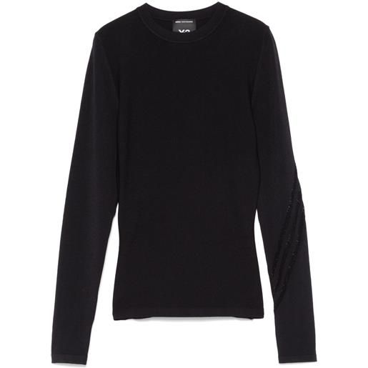 Y-3 top con dettaglio a 3 righe - nero