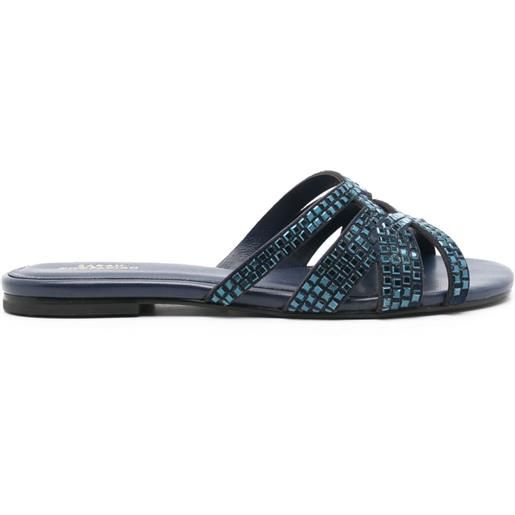 Sarah Chofakian sandali slides alix con borchie - blu