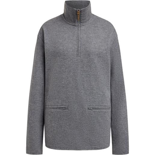 12 STOREEZ felpa con mezza zip - grigio