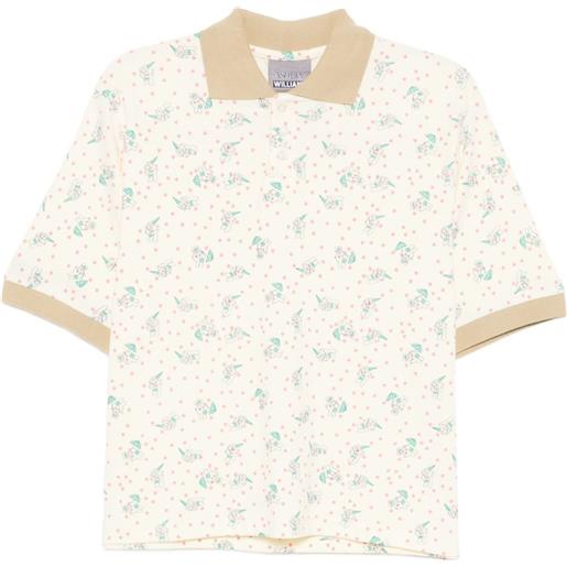 Ashley Williams polo con stampa - toni neutri