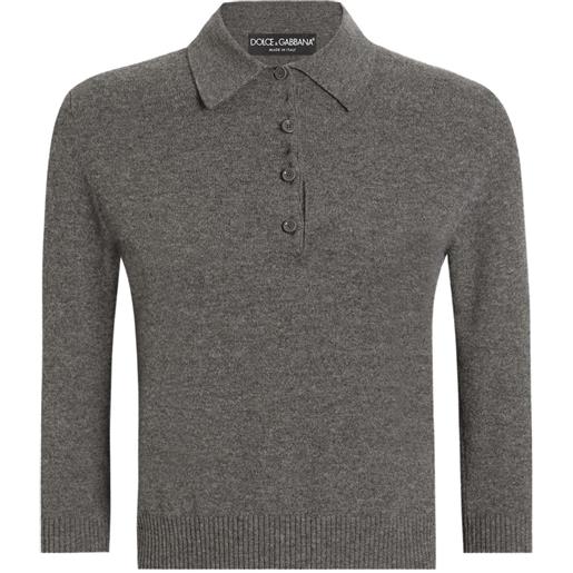 Dolce & Gabbana polo con maniche a 3/4 - grigio