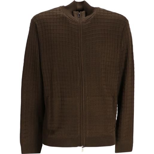 Emporio Armani cardigan con zip - marrone