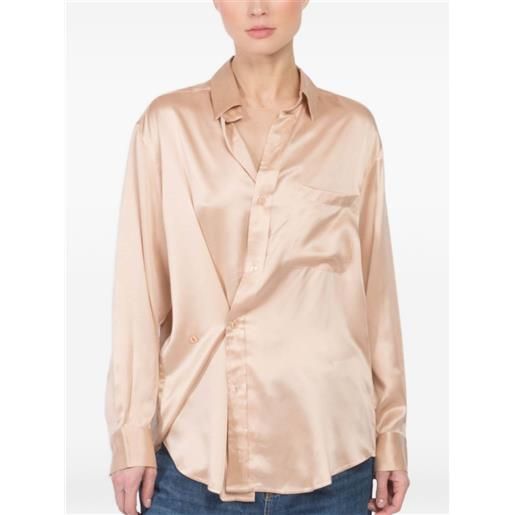 CISSA camicia con taschino - toni neutri